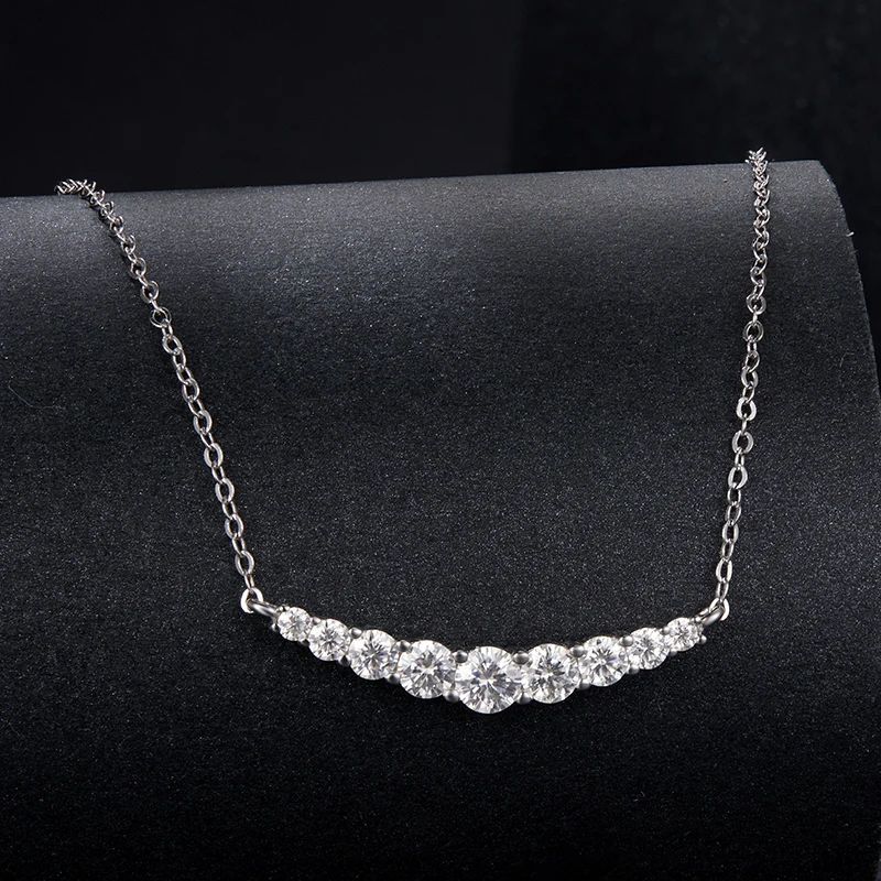 

Bamoer U Moissanite Necklace 925 Sterling Silver Unique Multi Sized Moissanite Design Certified Necklace Women Fine Jewelry