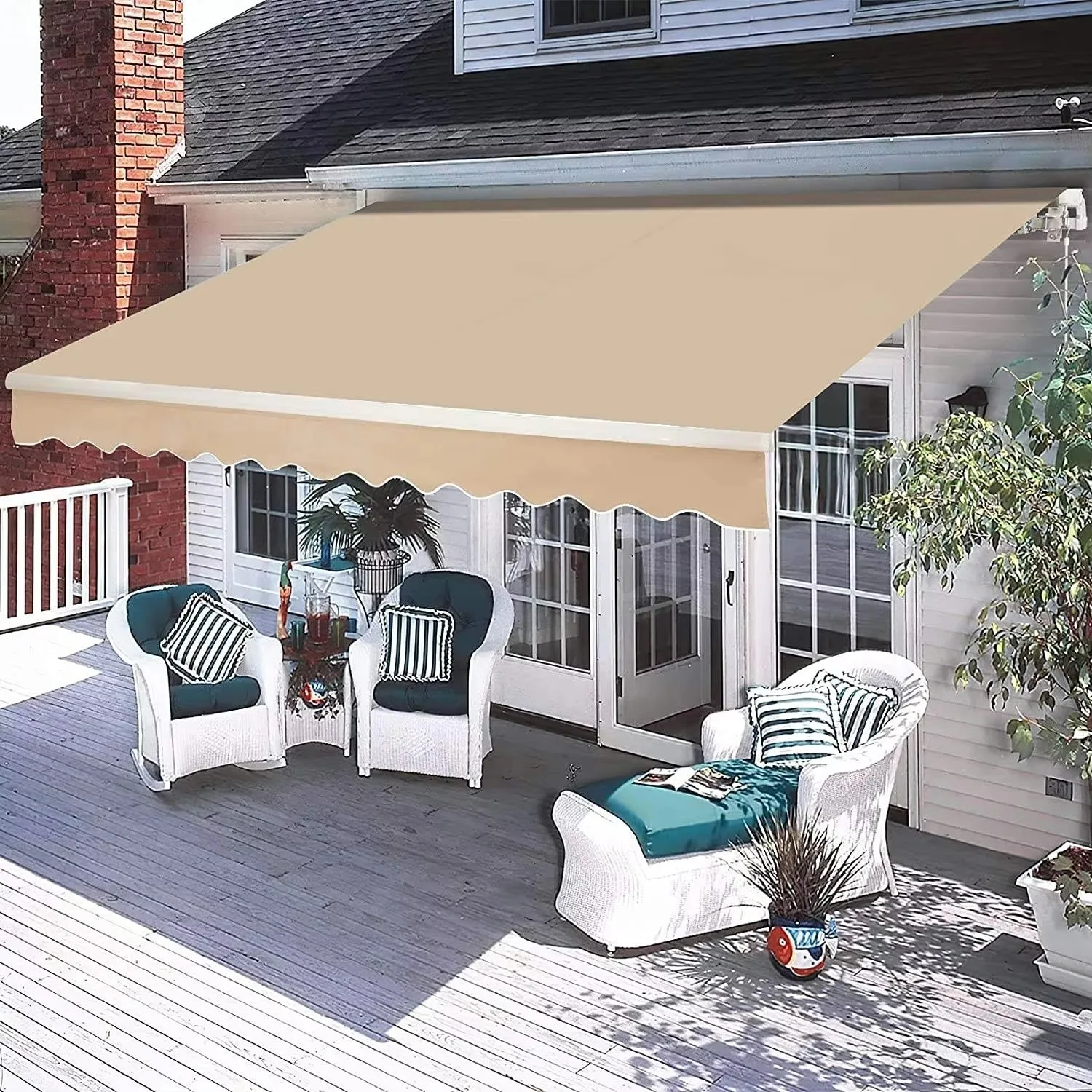 Flexible Durable Sunshade Rain Wind Aluminum Protect Full Retractable Cassette Awning for Outdoor Window
