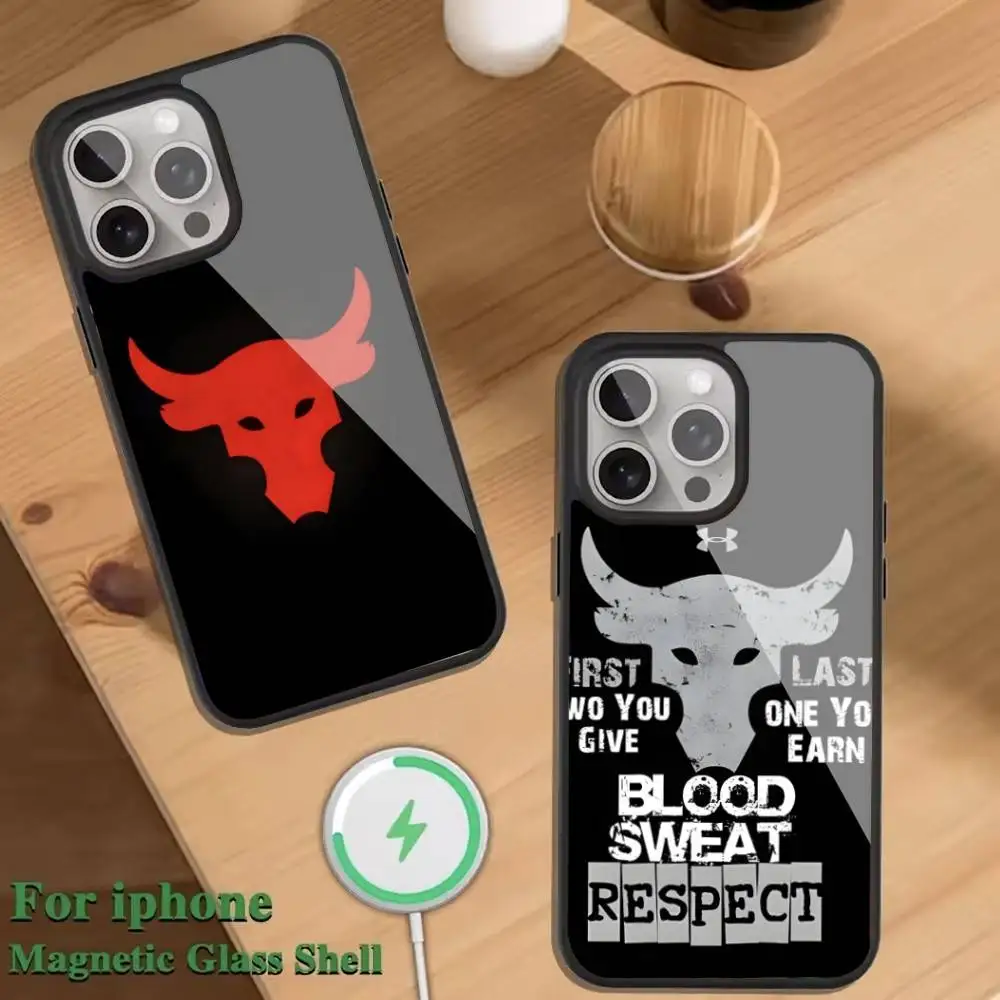 

P-Project R-Rock logo Phone Case For Magnetic Wireless Charge Cover For iphone 16 15 14 13 12 11 Pro Max Plus Coque