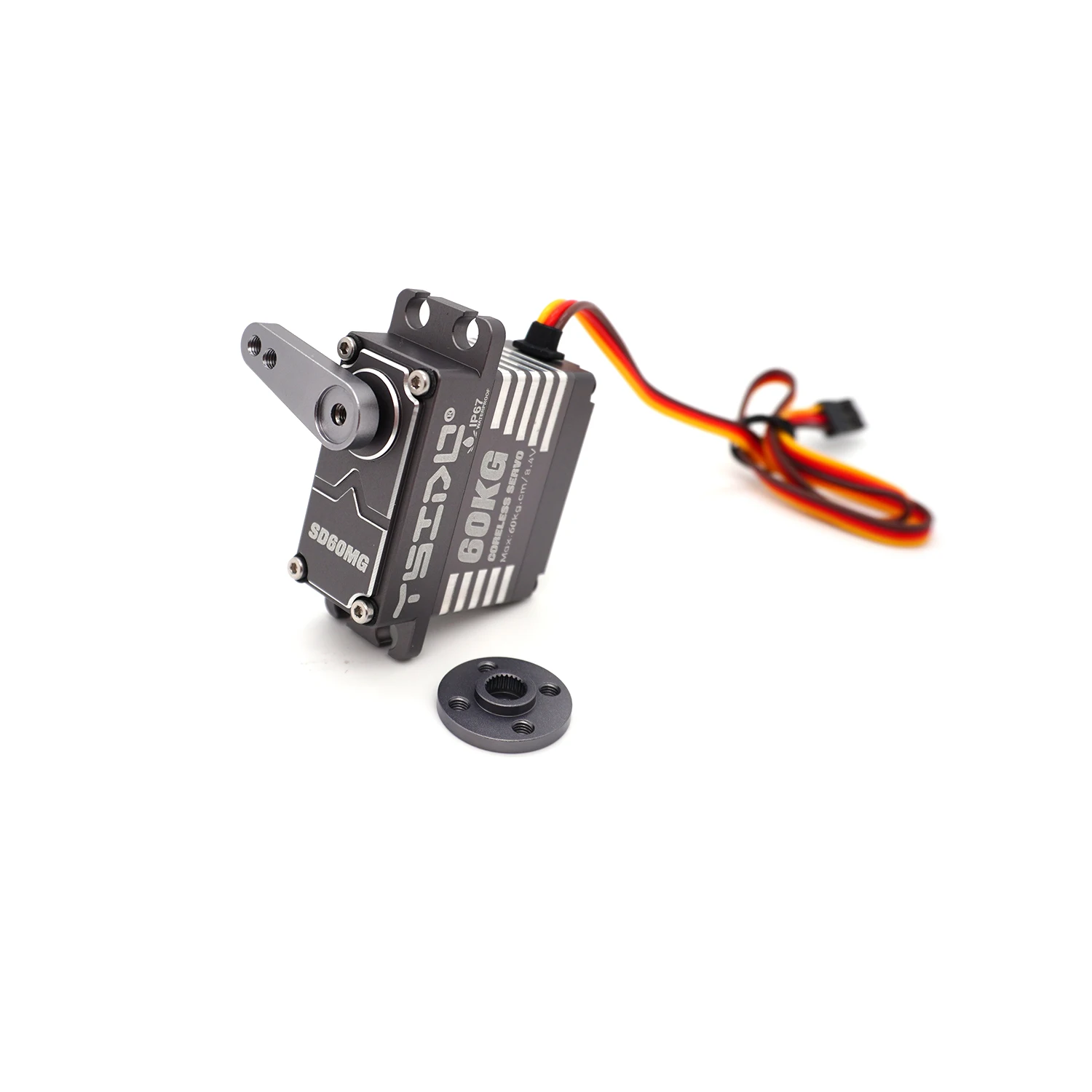 YSIDO 60KG Cyfrowe Serwo 8.4V Wysokie Napięcie Metalowe Przekładnie Duży Moment Obrotowy 180 °   Wysokiej jakości wodoodporny silnik do samochodów RC typu Baja Crawler w skali 1/8 i 1/10