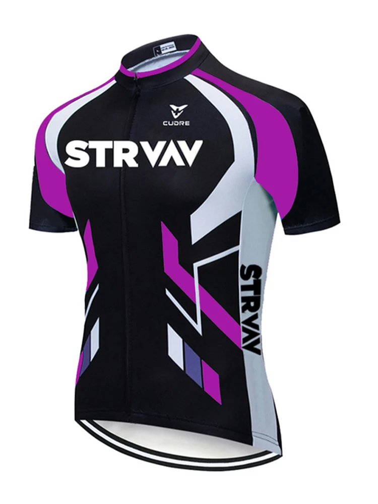 Strvav Cycling Jersey Shirt 100% Polyester Summer Cycling Wear Racing Sport Bicycle Shirt Ropa Ciclismo Pro Man MTB Bike Jersey