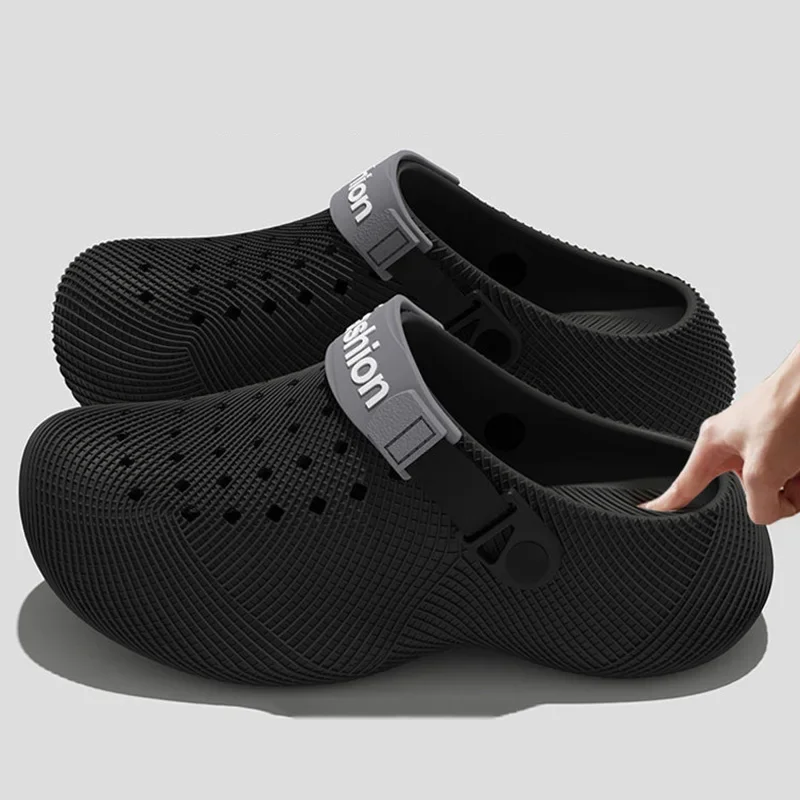 3D-Design Chunky-Plateau-Sandalen für Herren 2026 Sommer Slip-On Rutschfeste Sport-Sandalen für Herren Outdoor Dicksohlige EVA-Pantoffeln Strand – Detail 7
