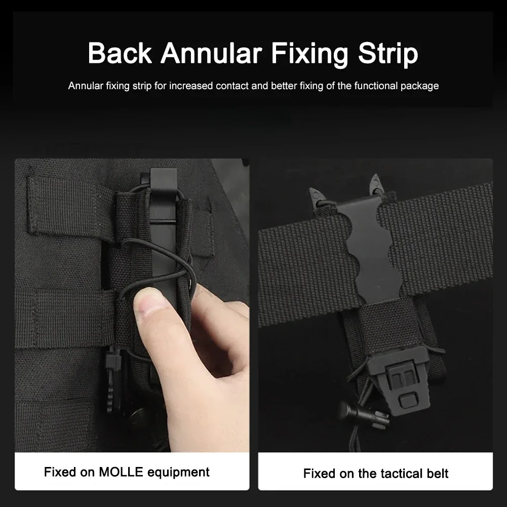 9MM Pistol Single Magazine Pouch Molle Mini Mag Holster EDC Tool Bag Flashlight Torch Holder Hunting Knife Holster Vest Pouches view 2