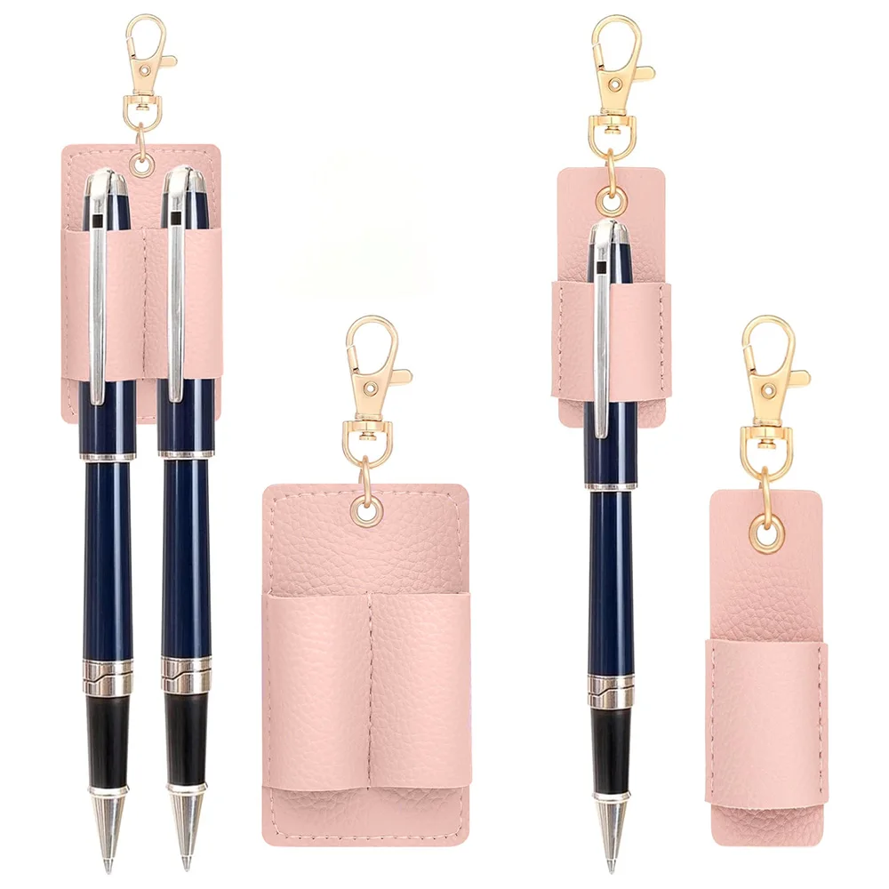 PU Leather Pen Clip Portable Anti-Lost Pen Holder Office Pen Storage Clip for Teachers, Nurses, Office