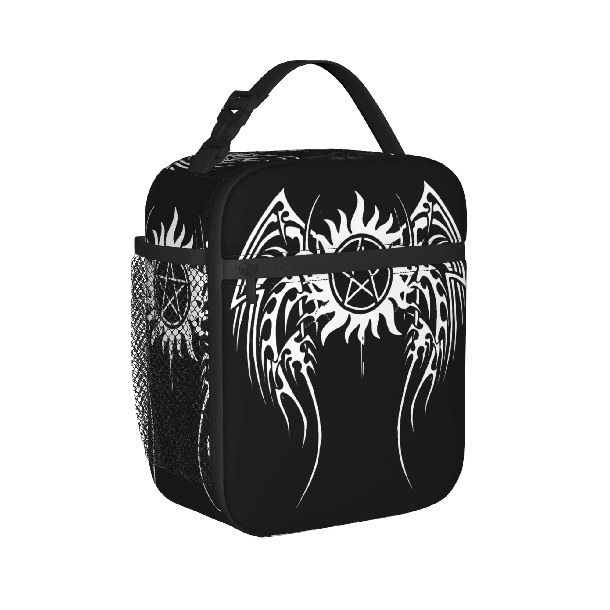 Supernatural Insulated Lunch Bag Lucifer Black Satan Demon Devil Meal Container Thermal Bag Tote Lunch Box Travel Food Bag