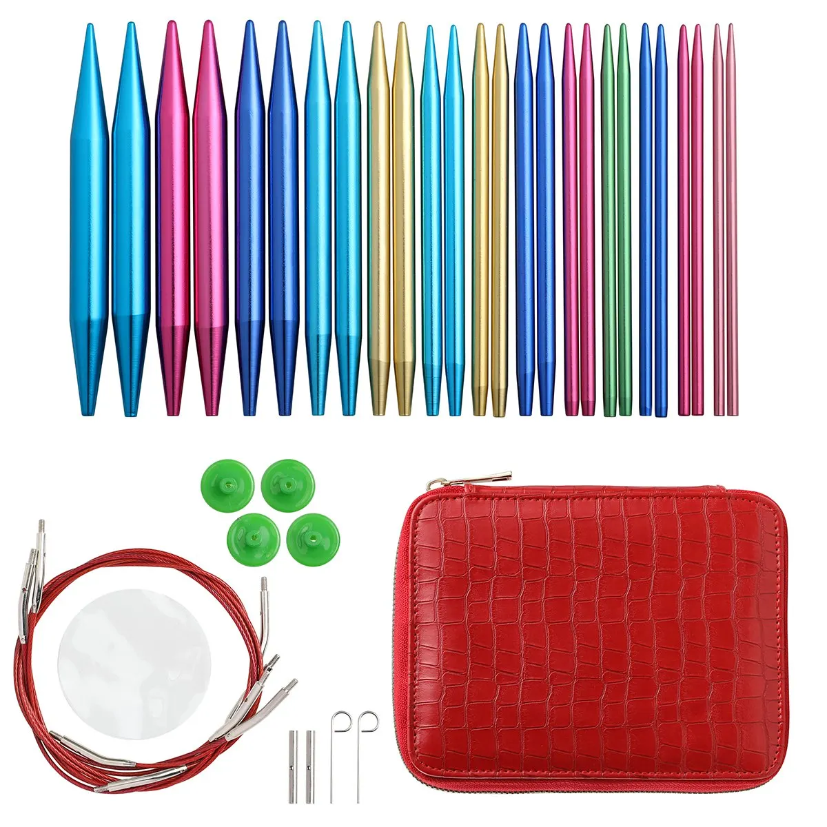 

13 Pair Crochet Hook Circular Knitting Needles Set with Case Aluminum Home Art Craft Tool DIY Weaving Sewing