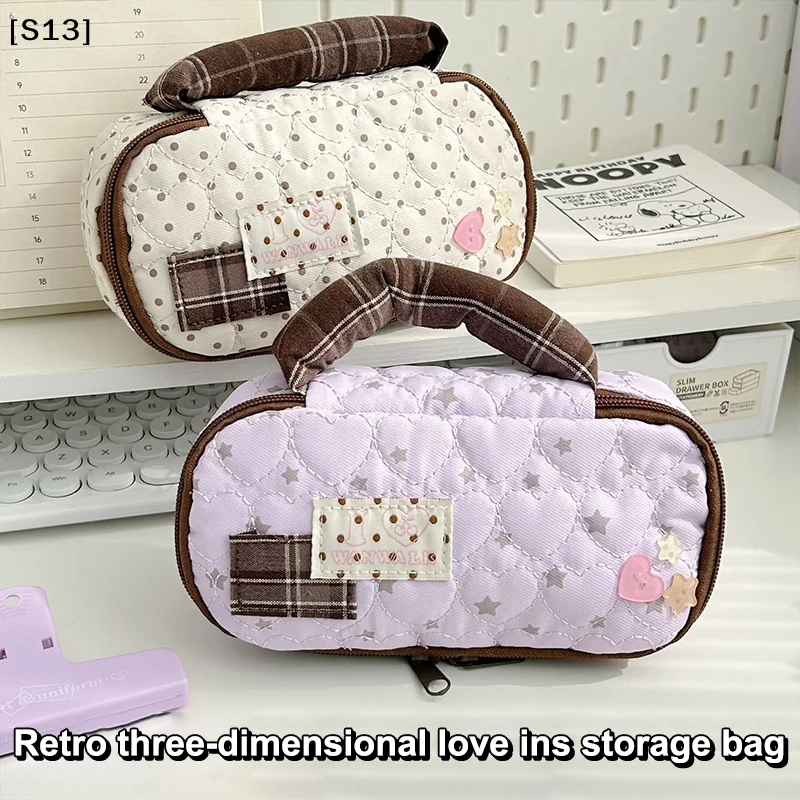 Heart Shaped Handle Pencil Case Cute Ins Style Primary School Student Pencil Bag Pencil Box[Q]Q@
