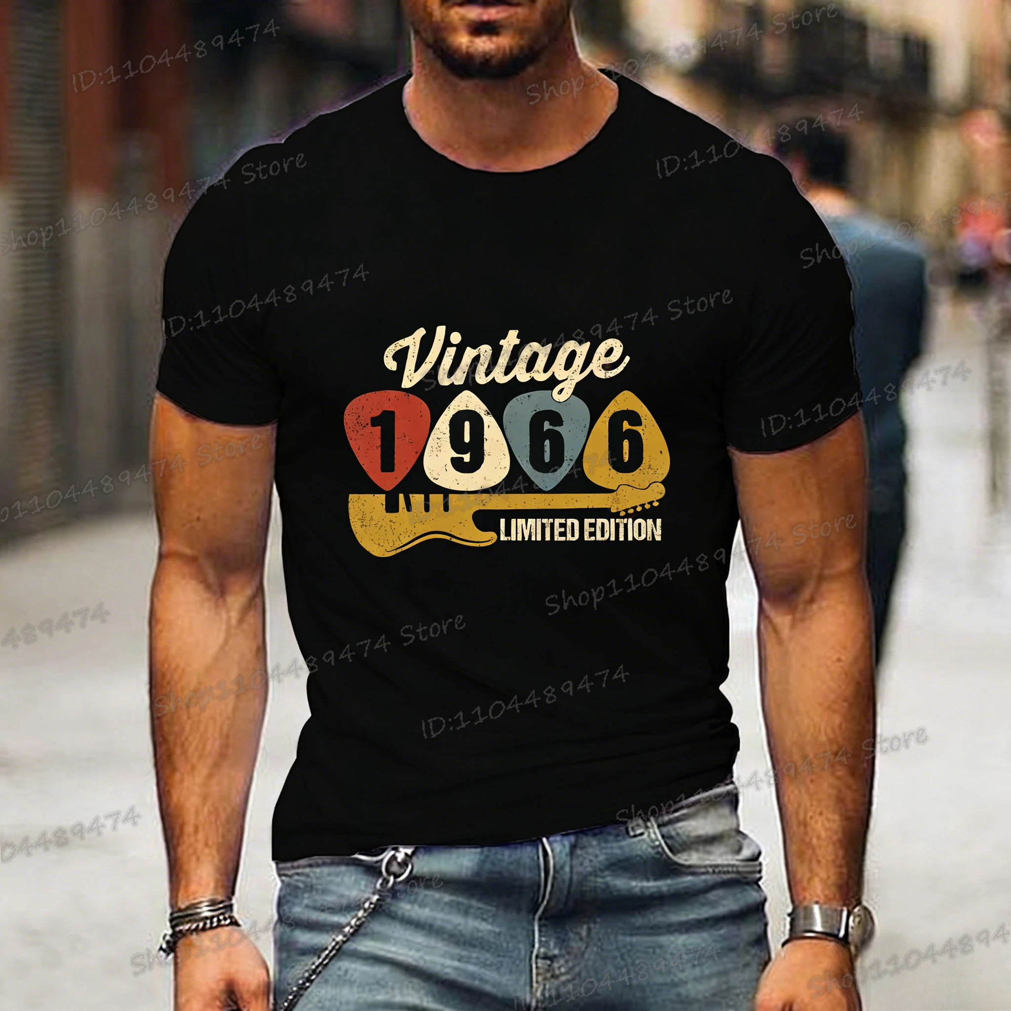 

Vintage 1966 60th Birthday Gifts for Men Women 60 Year Old T-Shirt Year Printed Graphic T Shirts Retro T Shirt Ropa Hombre