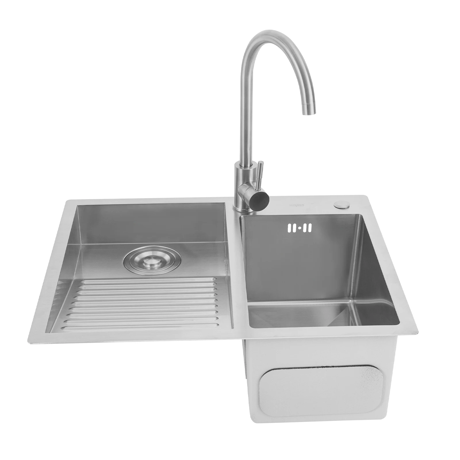 Stainless Steel Laundry Sink Faucet Washboard 2 Basins Welding Sink USA,Tilted Wave Washing Board, Anti-Condensation