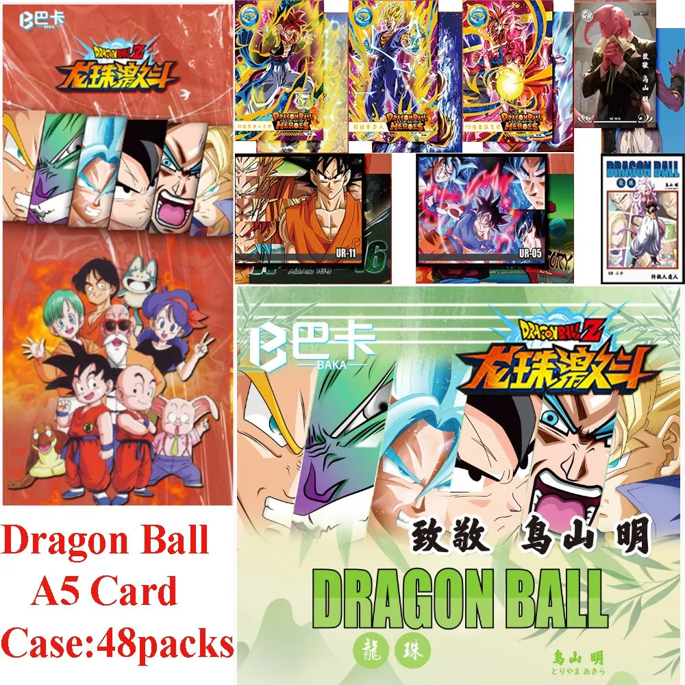 

New Baka Dragon Ball Full Series A5 Big Card Salute To Akira Toriyama Super Saiyan Hero Son Goku Anime Characters Sp Gr Ur Cards