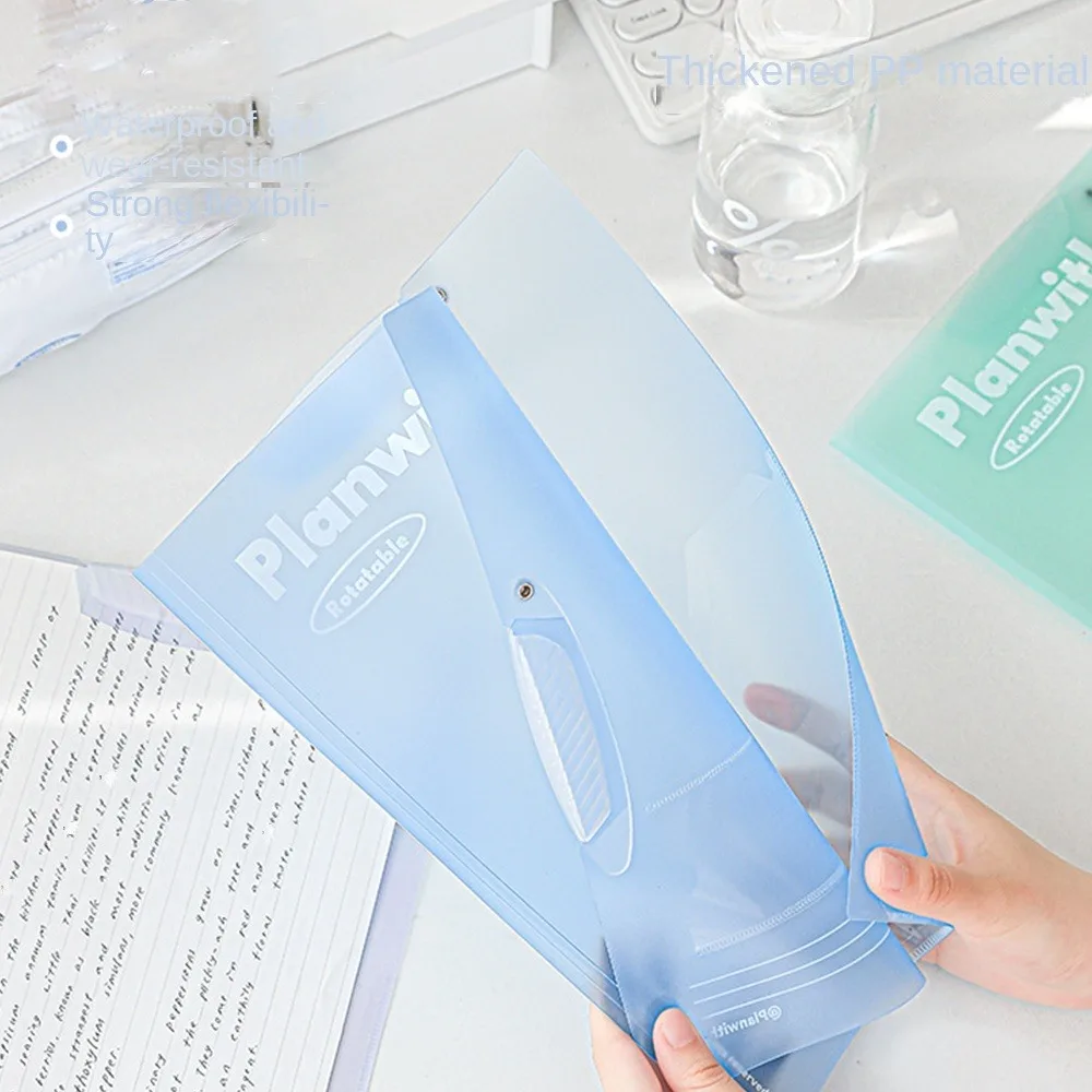 3pcs Gifta Transparent Rotating Folder A3 To A4 Portable Test Paper Storage Book Test Paper Folder Student Folders