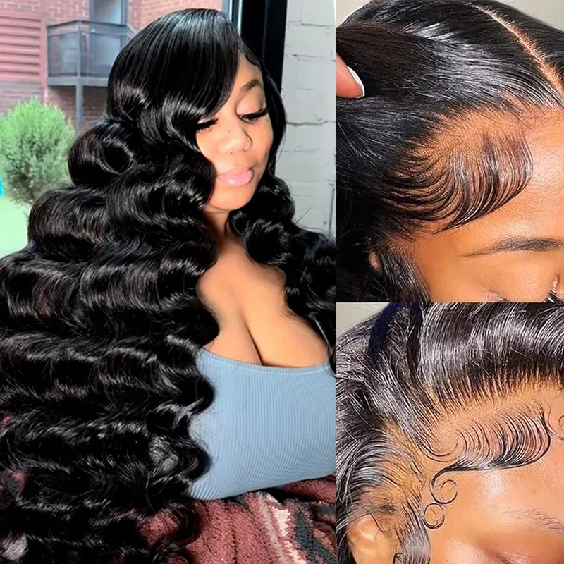 أسود طبيعي Hd الدانتيل الباروكة الأمامية 13x6 الجسم موجة خصلات الشعر المستعار الإنسان 360 كامل الدانتيل الباروكات الأمامية قبل قطعها 5x5 شعر مستعار بدون صمغ 30 بوصة