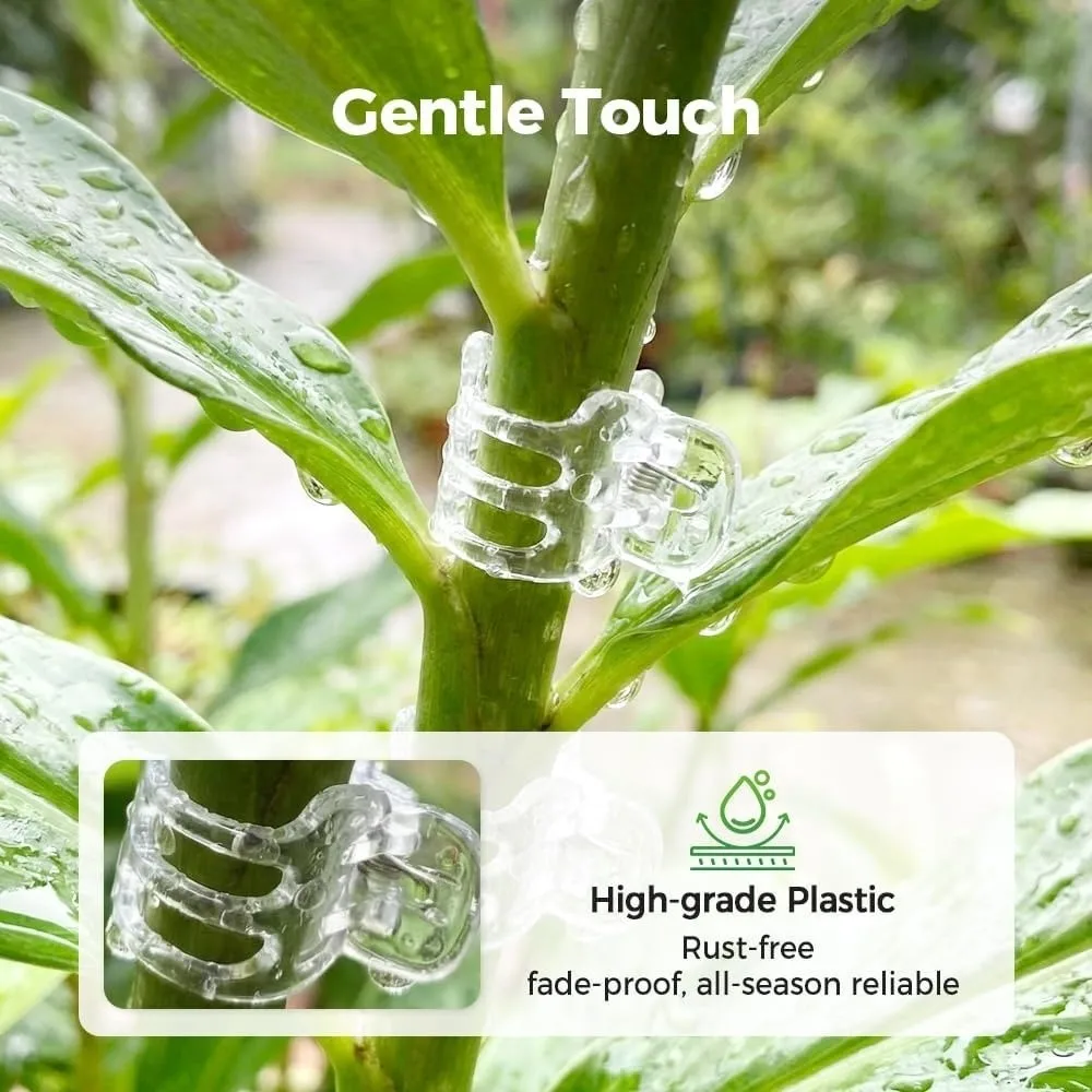 50Pcs Set Plastic Plant Fixing Clip Reusable Flower Grow Orchid Clips Upright Branch Supporting Stems Vine Clip Plant Accessory