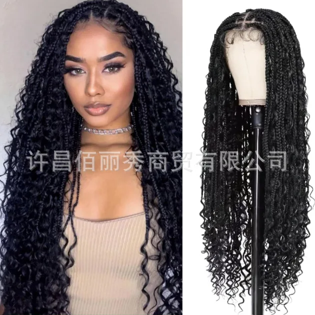 Synthetic Full Lace Braided Wig Hand-Tied Airy Three-Strand Plaits Cosplay Costume Party Glueless Fly Cap Fashion