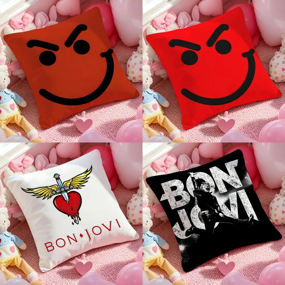 Bon J-Jovi Band Singer Pillow Case Cushion Cover Soft & Easy-Wash Pillow Case – Versatile For Couch, Bed, Travel And Office