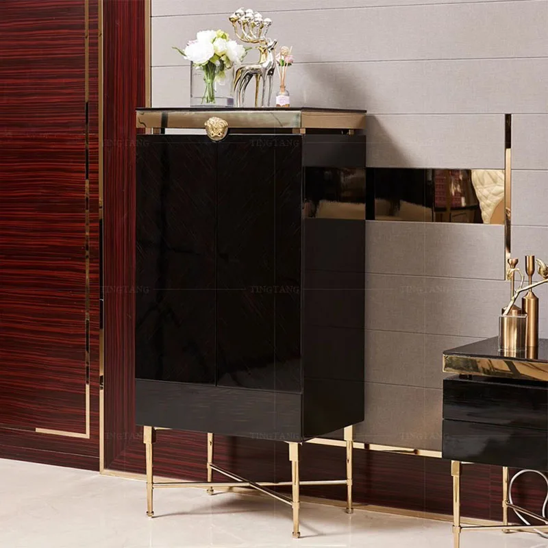 Glass Shelves Wine Cabinet Living Room Mobile Restaurant Bar Cabinet Kitchen Luxury Modern Armadi Aperti Drinking Bar Furniture