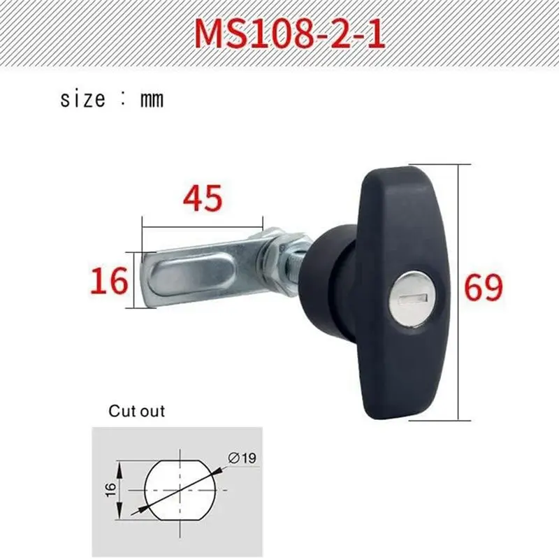 Classy-2 RV Trailer T-Handle Locks Cam Locks, Cabinet Locks, Drawer Locks, Rear Fixed T-Handle Locks, Shed Door Locks view 6