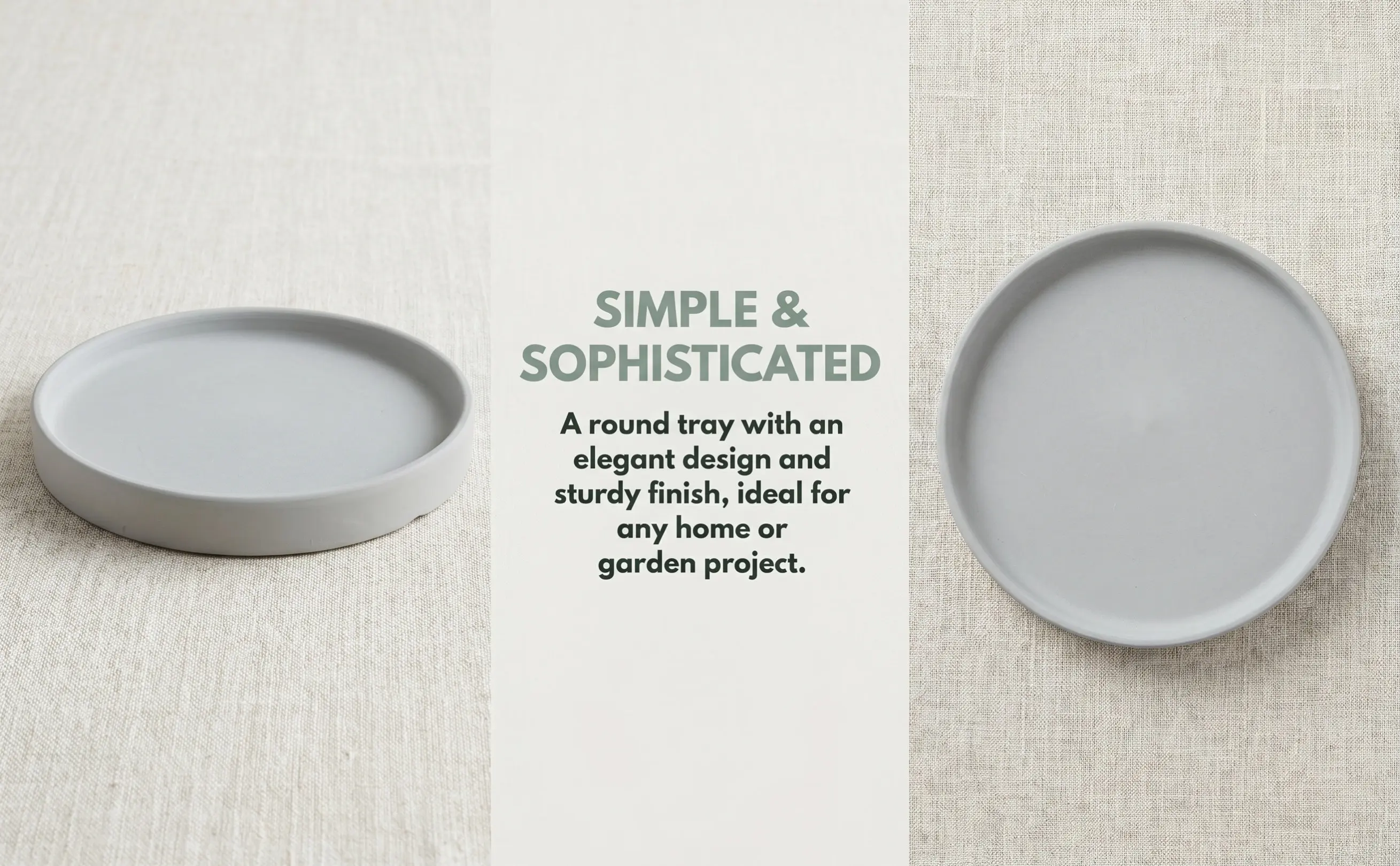 Ceramics Flower Pot Tray Smooth Surface Round Plant Pots Base Tray for Living Room Office Small Plant Pot Plate