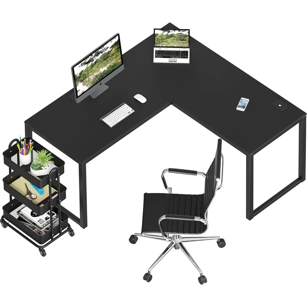 Scrivania a forma di L, 24 "Deep-Black