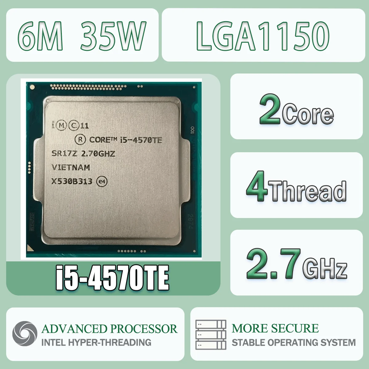 Procesador Intel Core I5-4570TE 2,7 GHz de doble núcleo y cuatro hilos 6M 35W I5-4570TE procesador de CPU de ordenador paquete de servidor LGA 1150
