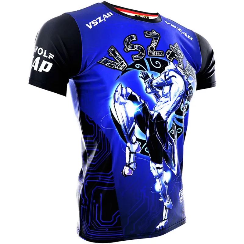 Vzap-Short-Sleeve T-Shirt For Men, Mma Fight, Mma Fight, Muay Thai, Training, Training, Speed, Dry Spring