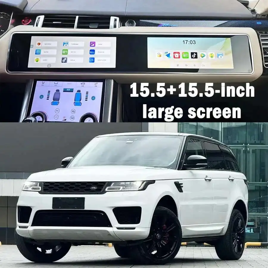 Carplay Android de pantalla dual de 15,5 + 15,5 pulgadas para Land Rover Range Rover Sport L494 2013 2017 reproductor de vídeo Multimedia estéreo GPS