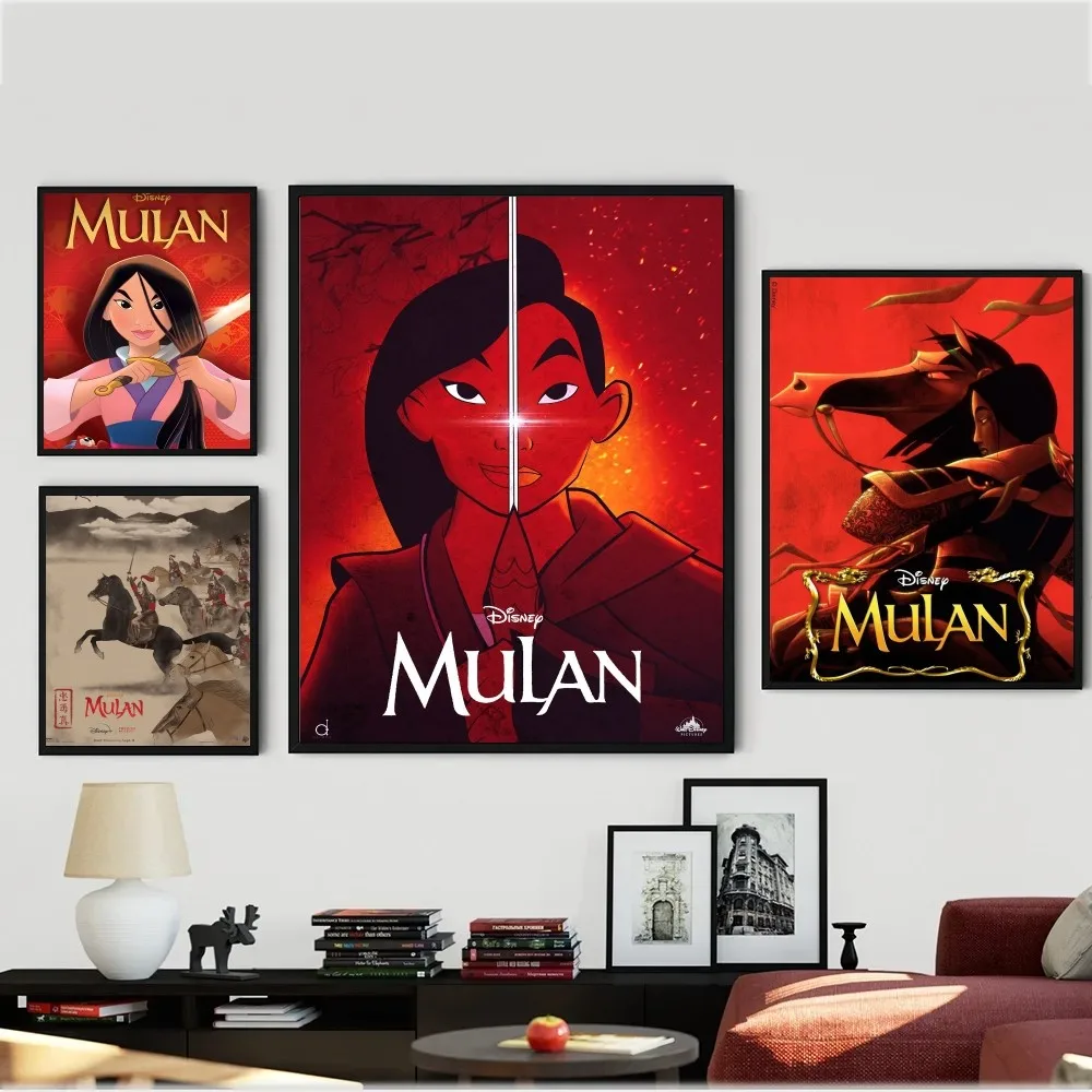 Cartoon M-Mulan Poster Posters Kraft Paper Vintage Poster Wall Art Painting Study Aesthetic Art Small Size Wall Stickers