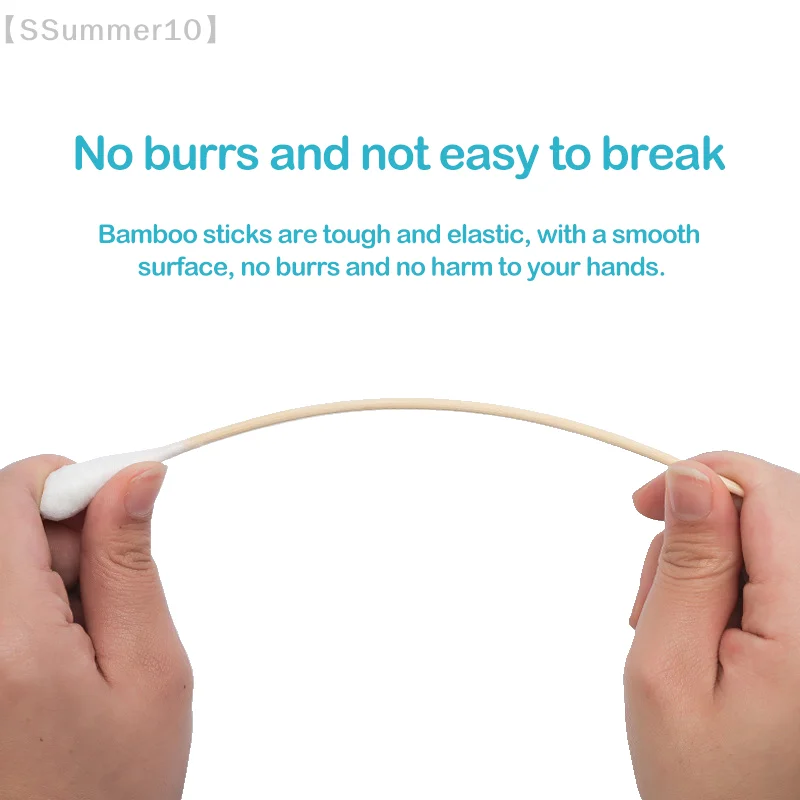 【SSummer10】20pcs Women Beauty Makeup Cotton Swab Big Head Buds Make Up Wood Sticks Nose Ears Cleaning Health Care 20cm【SS】