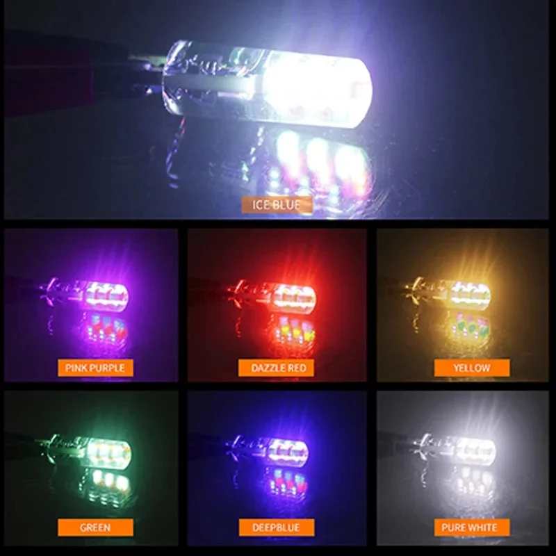 2/4pcs T10 W5W Led 194 168 W5W 5050 SMD Car Dome Reading Light Automobiles Wedge Lamp RGB LED Bulb With Remote Controller