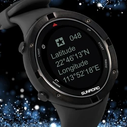 Sunroad Men's Smart Sports Watch GPS Positioning Fitness Tracker Heart Rate Altimeter Compass 10ATM Water Resistant 8 Languages