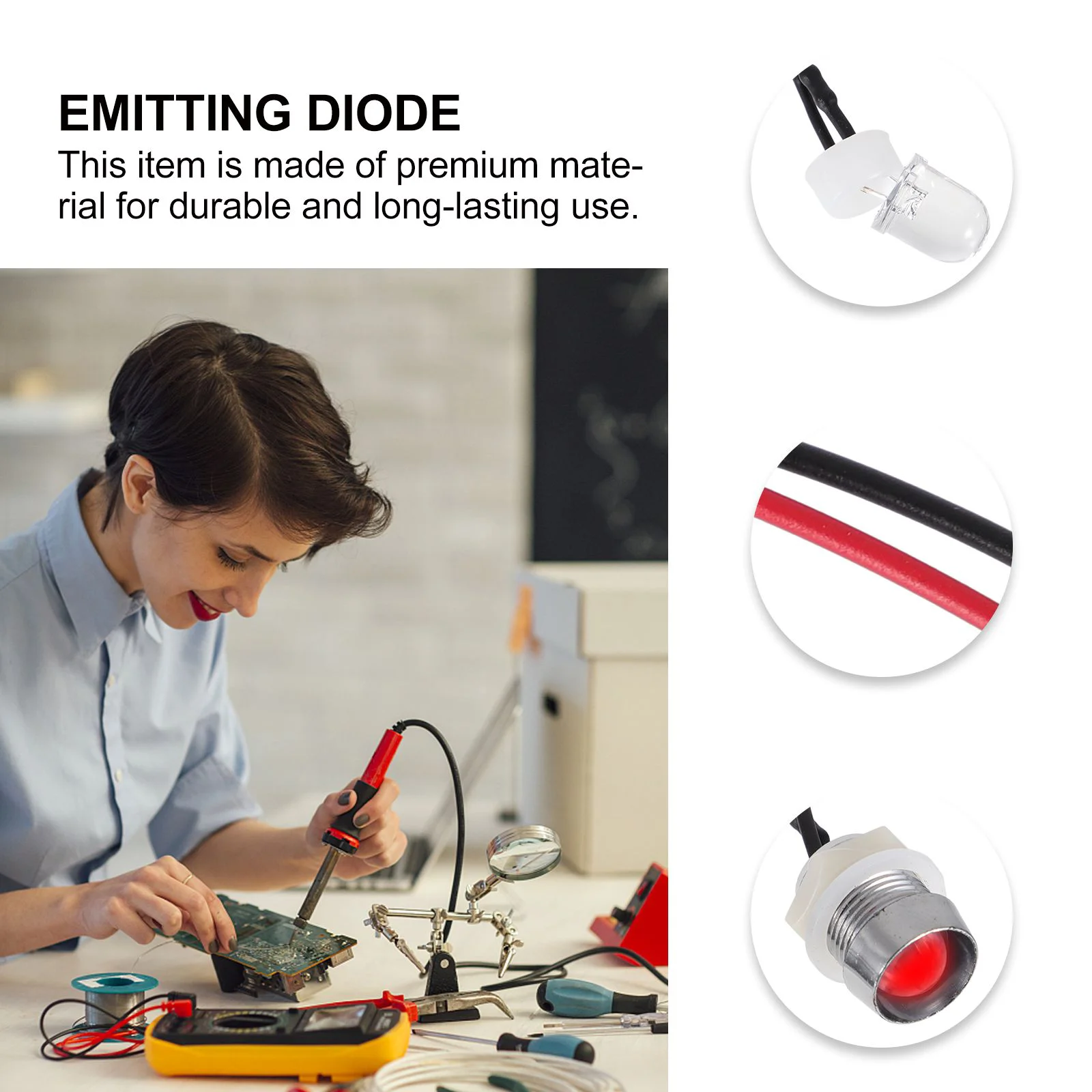 Small Flashlights LED Emitting Diodes Bulb Leds Metal Base Lamp Wiring Pre-Wired