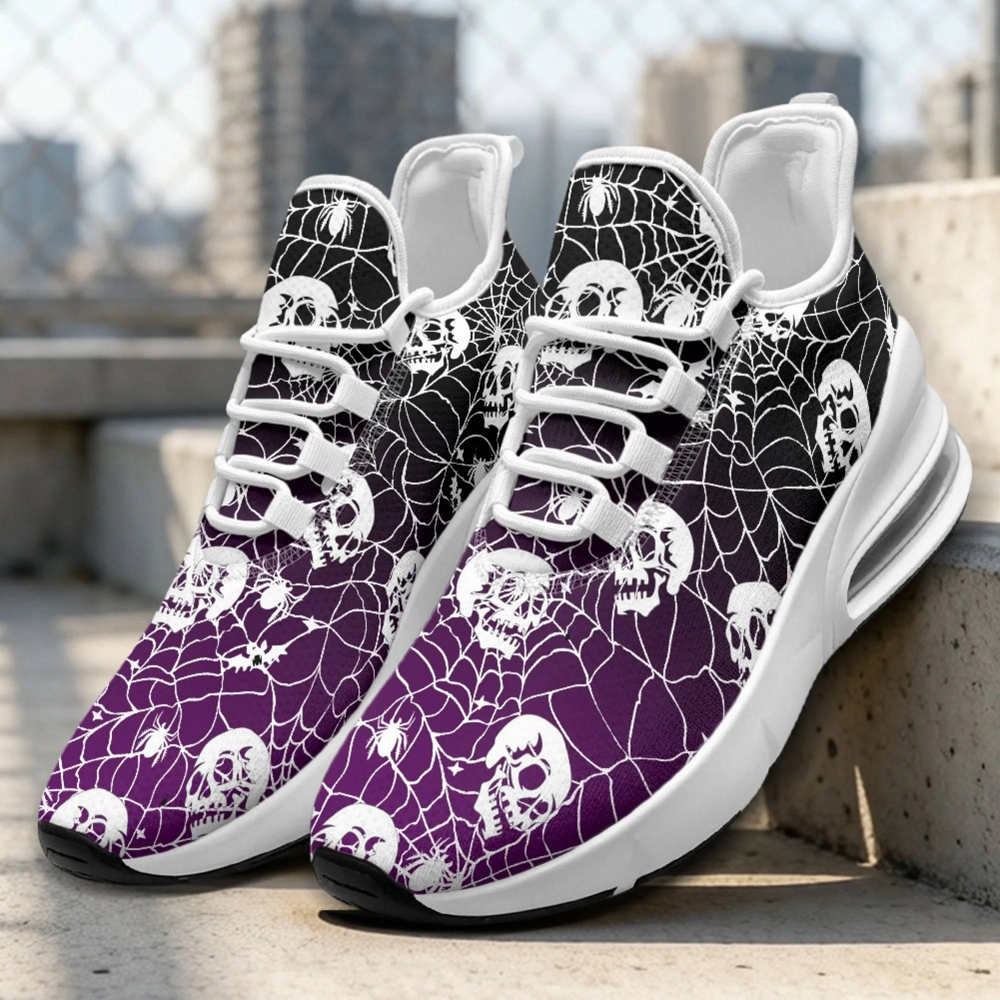 XIXIRIMIDO Halloween Skull Print Sneakers Casual Flats for Men Zapatillas Deportivas De Hombres Woman Basketball Shoes