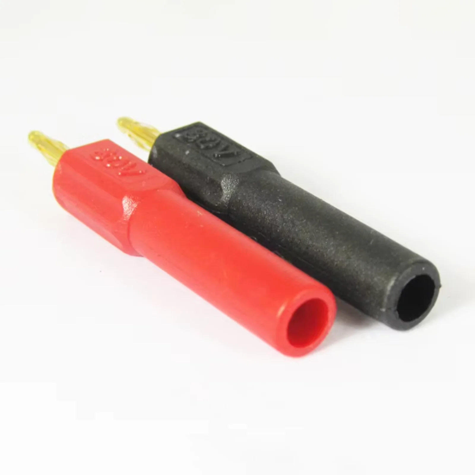 2pcs Safety Gold 2mm Banana Plug Male to 4mm Banana Jack Female Probe Adapter Item No.: 23-0007