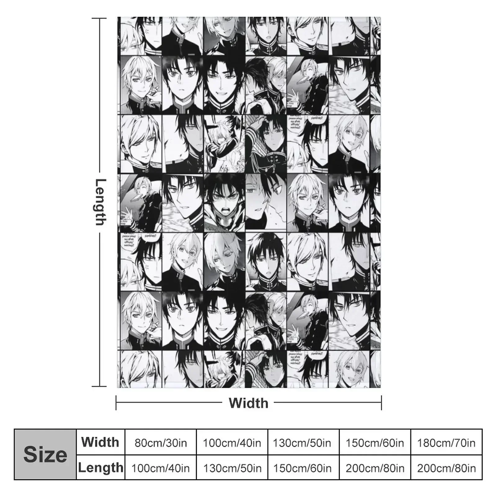 Shinya Hiragi and Guren Ichinose - manga collage Throw Blanket Luxury Picnic Cute Blankets