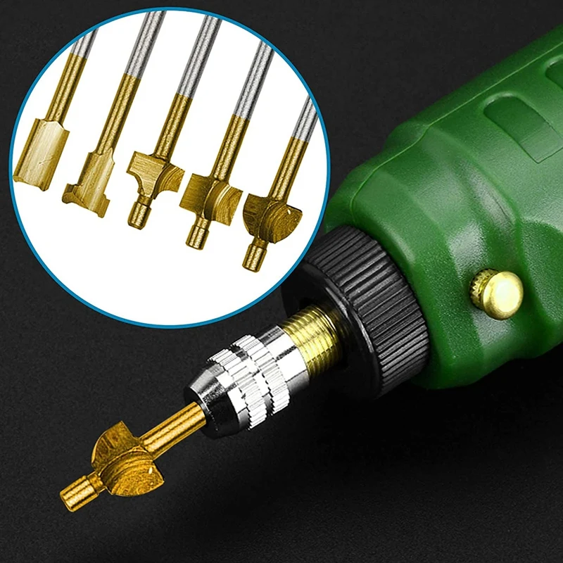 AC88-10 Stuks HSS Router Carbide Graveren Bits & 10 Stuks Router Bit Met 1/8 Inch (3Mm) schacht Power Rotary Gereedschap Voor DIY Houtbewerking