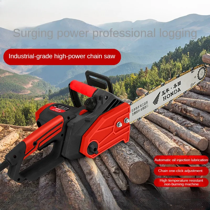 High-power electric chain saws for household portable plug-in chainsaws, small multi-functional logging and wood-chopping saws