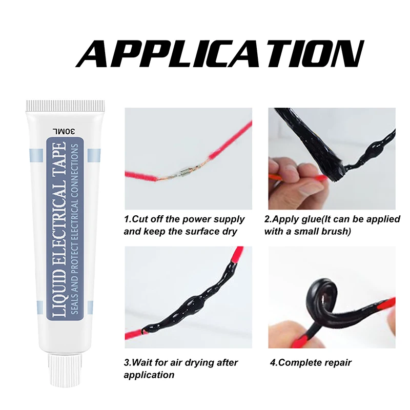 50ml Liquid Insulating Tape Paste Rubber Electrical Wire Cable Coat Fix Line Glue Waterproof Quick Dry Electroic Chip Sealant