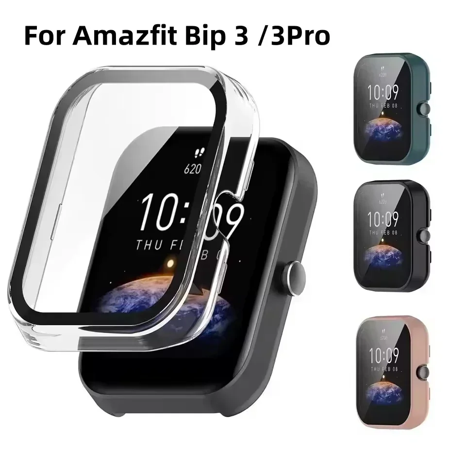 Sports Strap+Glass Case For Amazfit Bip 3/3 Pro Smart Watch Silicone Bracelet Correa For Amazfit Bip 3Pro Screen Protector Case