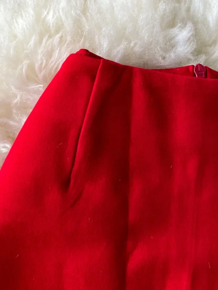 Spring Autumn New Ruffle Skirt Women Over The Knee OL Professional Hip Fishtail Skirt High Waist Slim Stretch Skirt UK905