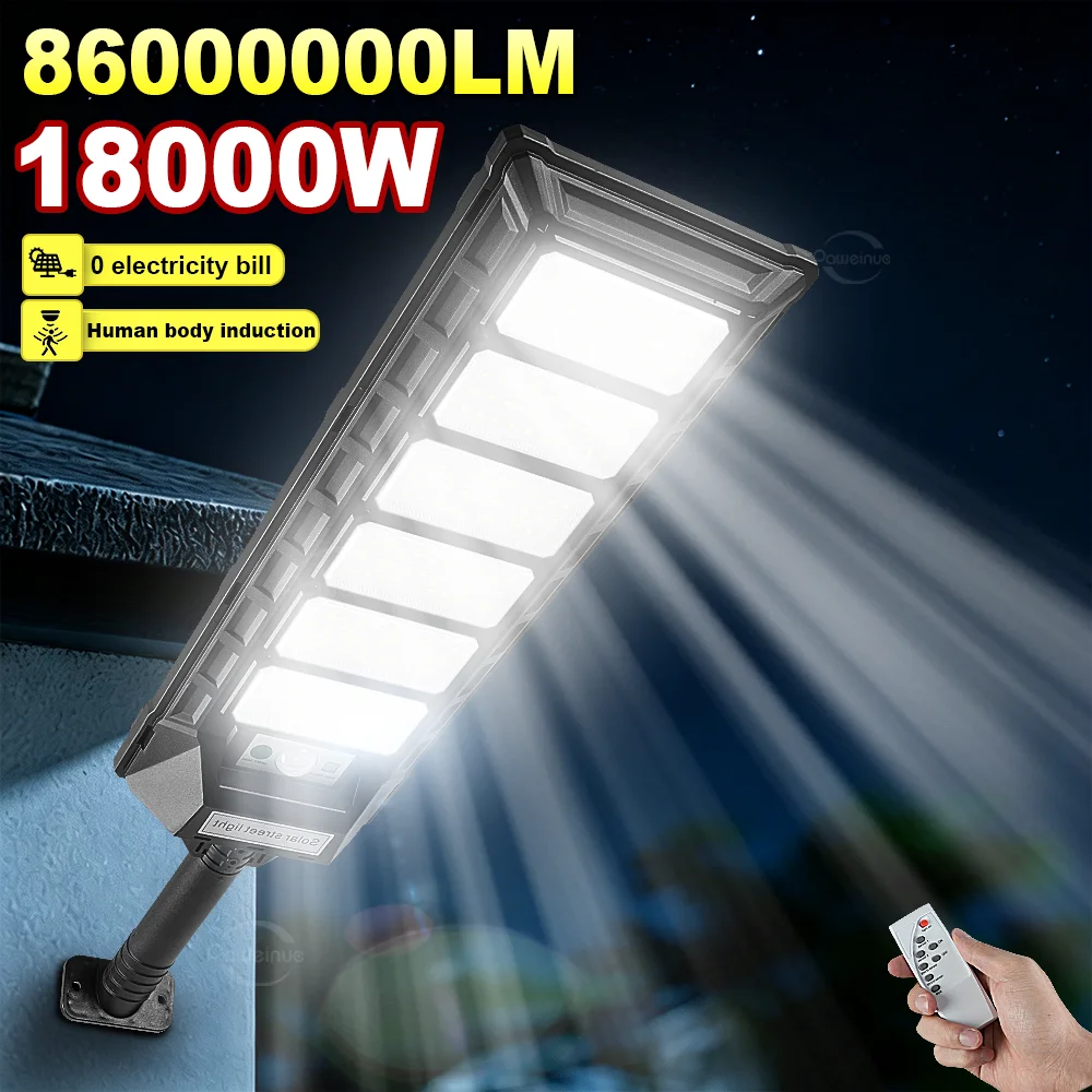 Powerful 18000W LED Solar Lights Outdoor Motion Sensor Solar Street Lamp Super Bright Solar Wall Light Country House Yard Garden