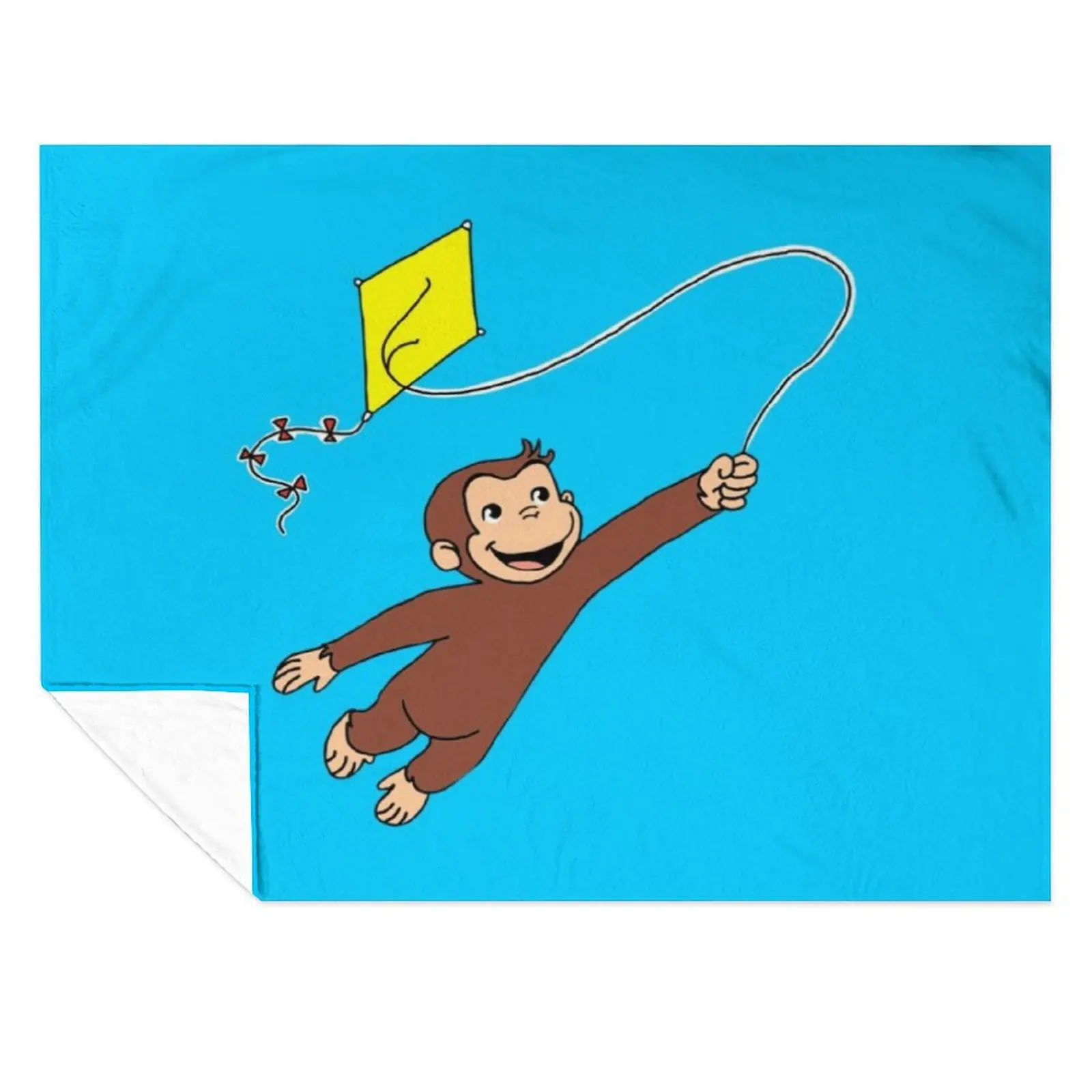 

Curious George - Flying Kite Throw Blanket Sleeping Bag Plush Soft Big Blankets