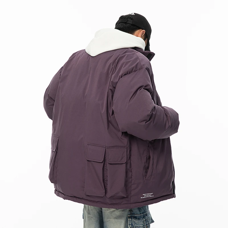 Winter Mode Mehrere Taschen Parkas Männer Neue Ankunft Stehkragen Warme Parka Männlichen Frauen Lose Verdicken Outwear Winddicht Parkas