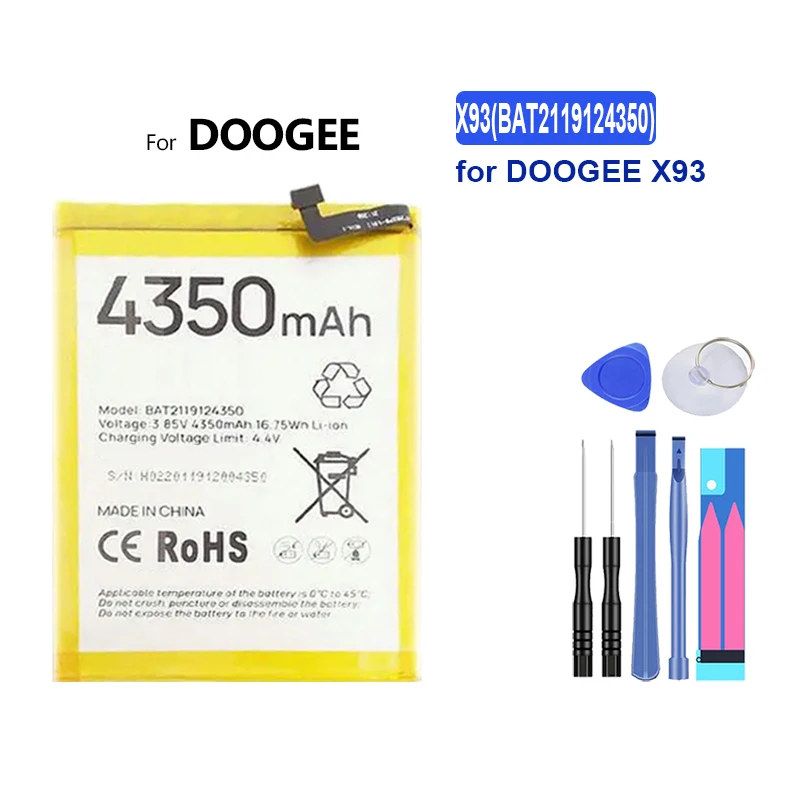 

Replacement Battery BAT2119124350 4350mAh for DOOGEE X93 Portable batteries