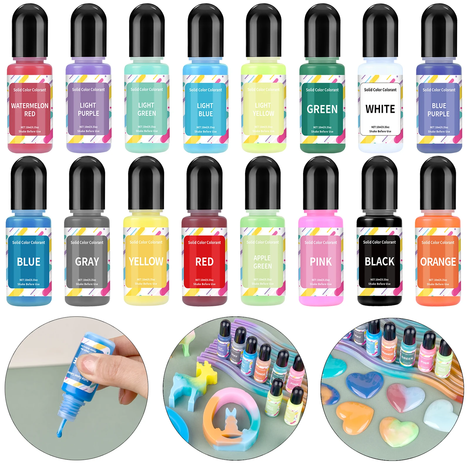 10ml 12Colors Solid Color Resin Pigment Oily Liquid Dye DIY UV Epoxy Resin Mold Jewelry Making Tools Alcohol Ink Handmade Crafts