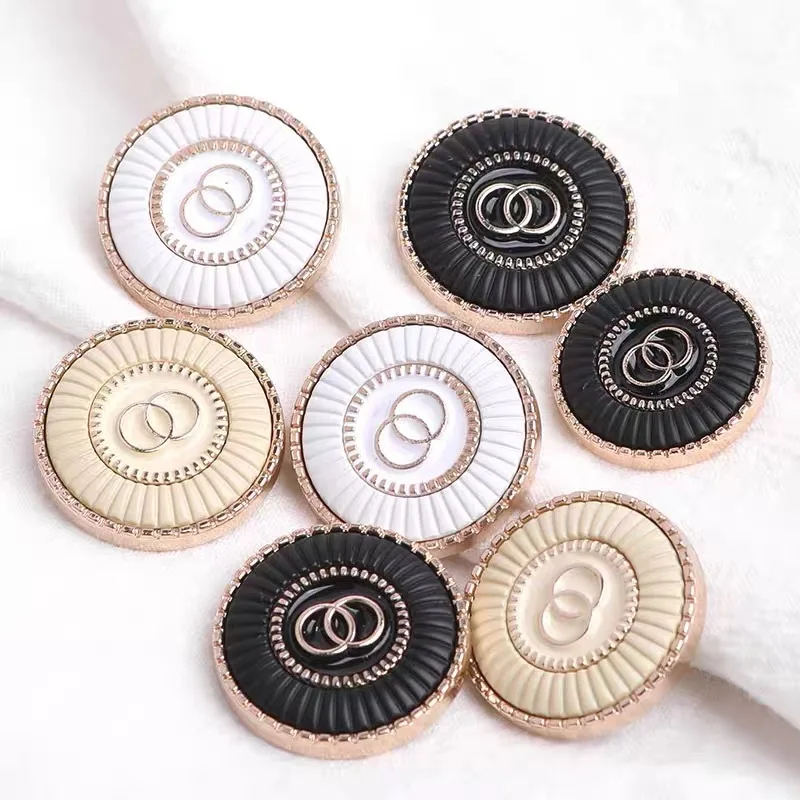 6Pcs Simple Round Metal Buttons For Coat Clothes Suit Trouser Sweater Sewing Circle Buckle Supplies Accessories