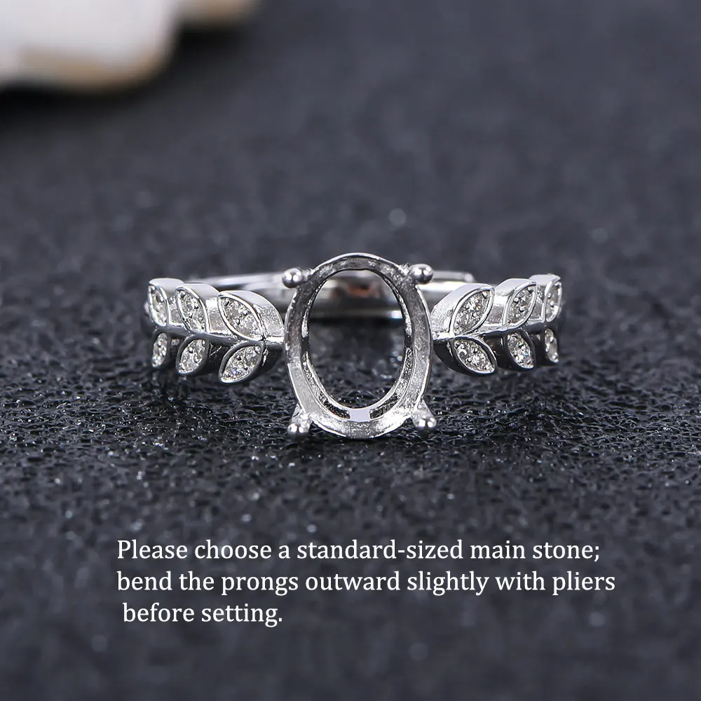 7*9mm pierścień pusty S925 Sterling Silver Design liść materiał nadaje się do ręcznie robionego pierścienia damskiego DIY.