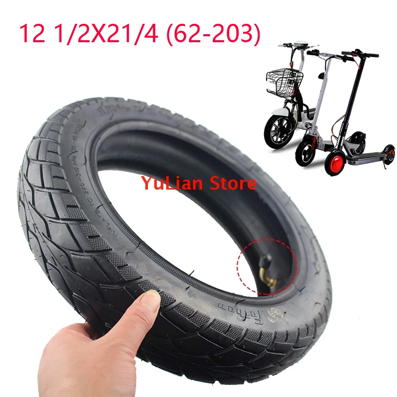 12 1/2X21/4 (62-203) Pneumatic Tire Fits Stroller Scooter Wheelchair Inner Tube Premium Run-flat Tire