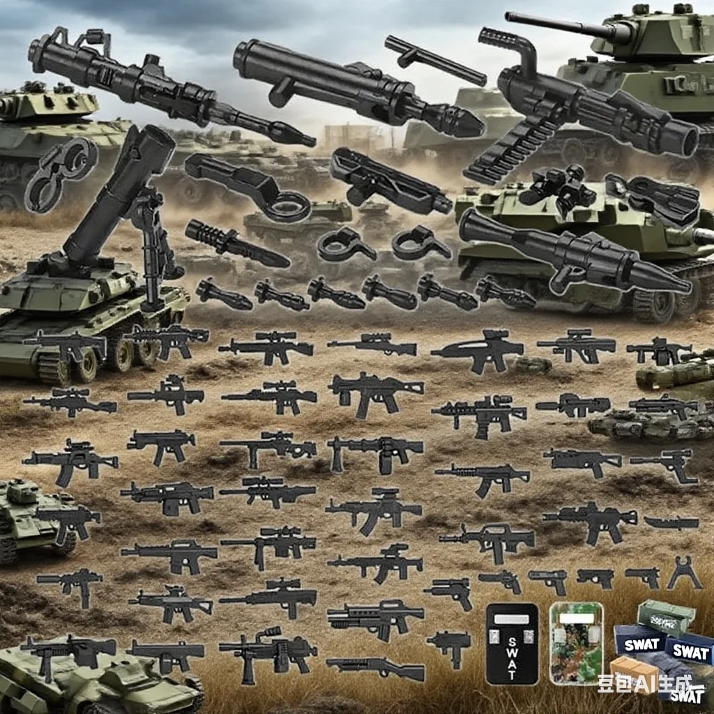 Armas militares swat arma canhão escudo blocos de construção kit soldado exército polícia figura acessórios modelo tijolos brinquedos diy