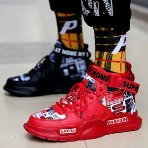 Atmungsaktive Graffiti -Männerschuhe, Freizeitschuhe, Luxusmarke, hohe Qualität, Rot, Mode, Herrenschuh, Mode 8 Hauptverkäufe Weiß und rote Schuhe - №8