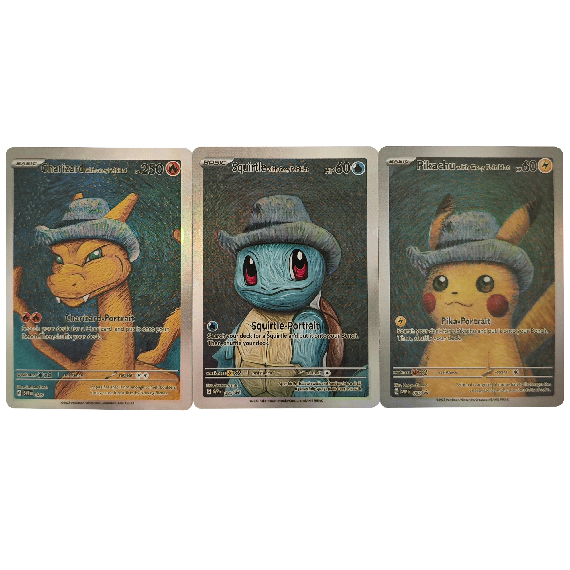 

3Pcs/set Diy Self Made Ptcg Charizard Squirtle Collection Card Refraction Color Flash Ptcg Pk Gosanke Anime Card Gift Toys